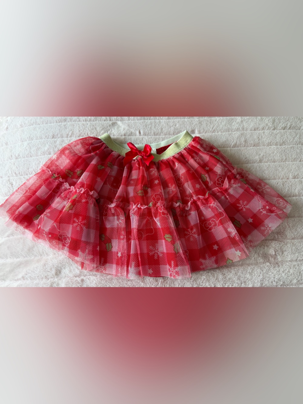 Hello Kitty Red and Gold Tulle Skirt with Bow